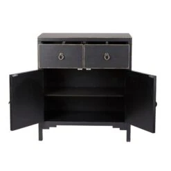 Dunelm Hanna 2 Drawer & 1 Door Chest, Black -Harmony Furniture Store 1000106945 alt02
