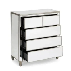 Dunelm Fitzgerald 5 Drawer Chest, Mirrored -Harmony Furniture Store 1000133581 alt03
