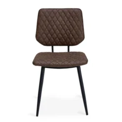 Dunelm Austin Set Of 2 Faux Leather Brown Dining Chairs -Harmony Furniture Store 1000147446 alt01