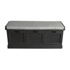 Dunelm Lucy Cane Charcoal Storage Bench -Harmony Furniture Store 1000150474 alt02