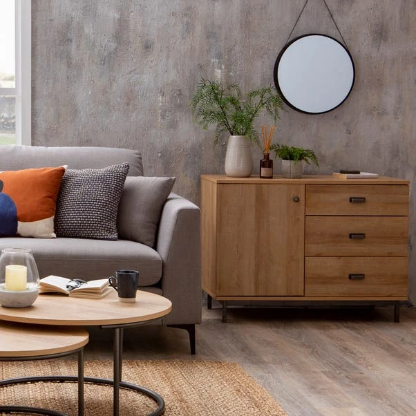 Dunelm Fulton Oak Effect Small Sideboard Dunelm Fulton Oak Effect Small Sideboard -Harmony Furniture Store 1000157785 alt01