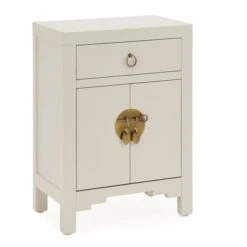 Dunelm Hanna Small 1 Drawer & 1 Door Chest, Oyster Grey -Harmony Furniture Store 1000157791 alt02