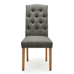 Dunelm Darcy Set Of 2 Dining Chairs Charcoal -Harmony Furniture Store 1000157947 alt01