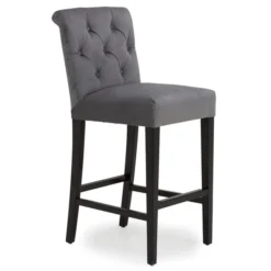 Dunelm Newbury Bar Stool Grey Velvet -Harmony Furniture Store 1000157976 alt02