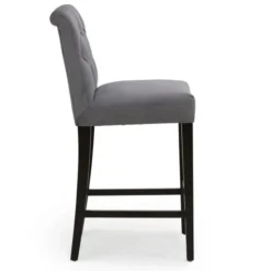Dunelm Newbury Bar Stool Grey Velvet -Harmony Furniture Store 1000157976 alt03