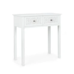 Dunelm Samira 2 Drawer Dressing Table, White -Harmony Furniture Store 1000162526 alt02