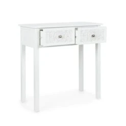 Dunelm Samira 2 Drawer Dressing Table, White -Harmony Furniture Store 1000162526 alt04