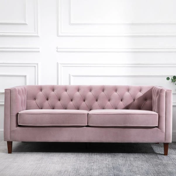 Kyoto Leah Velvet Chesterfield 3 Seater Sofa Kyoto Leah Velvet Chesterfield 3 Seater Sofa -Harmony Furniture Store 1000165596 alt05