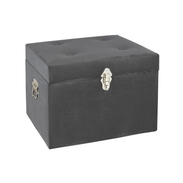 Dunelm Luxe Grey Velvet Storage Trunk Dunelm Luxe Grey Velvet Storage Trunk -Harmony Furniture Store 1000184653 alt02
