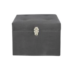 Dunelm Luxe Grey Velvet Storage Trunk 3 Dunelm Luxe Grey Velvet Storage Trunk -Harmony Furniture Store 1000184653 alt03