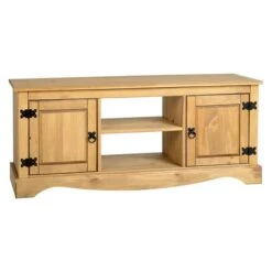 Seconique Corona Pine 2 Door 1 Shelf Flat Screen TV Unit