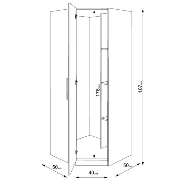 Harmony Angel Corner Wardrobe, White Harmony Angel Corner Wardrobe, White -Harmony Furniture Store 30541765 alt08