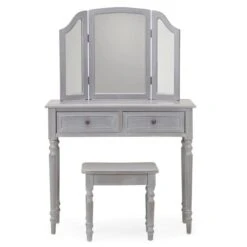 Dunelm Lucy Cane 2 Drawer Dressing Table Set With Mirror