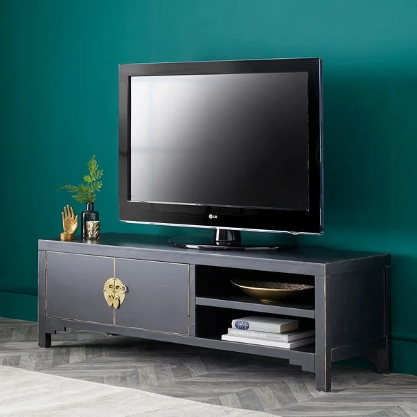 Dunelm Hanna Black Wide TV Stand Dunelm Hanna Black Wide TV Stand -Harmony Furniture Store 30645287