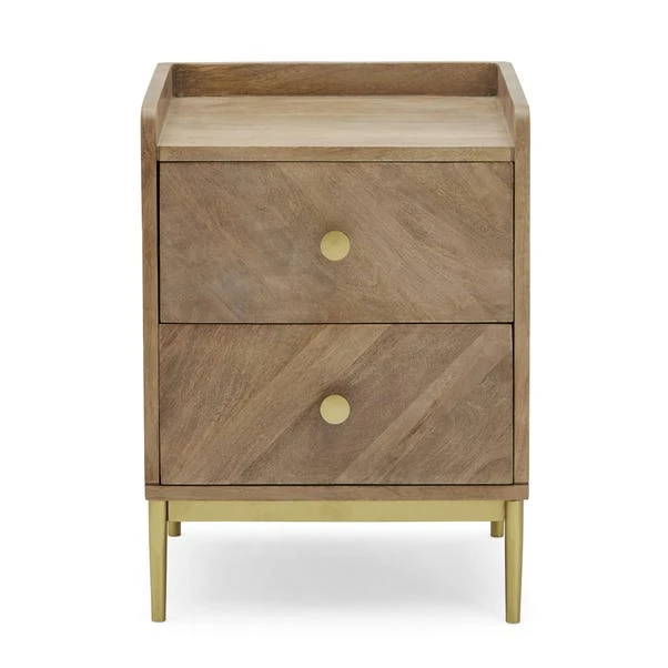 Dunelm Rumi 2 Drawer Bedside Table, Mango Wood Dunelm Rumi 2 Drawer Bedside Table, Mango Wood -Harmony Furniture Store 30646645