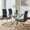 Dunelm Jamison Set Of 2 Faux Leather Grey Dining Chairs