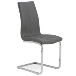 Dunelm Jamison Set Of 2 Faux Leather Grey Dining Chairs -Harmony Furniture Store 30668447 alt02