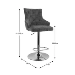 Dunelm Selena Distressed Velvet Bar Stool -Harmony Furniture Store 30685461 alt09