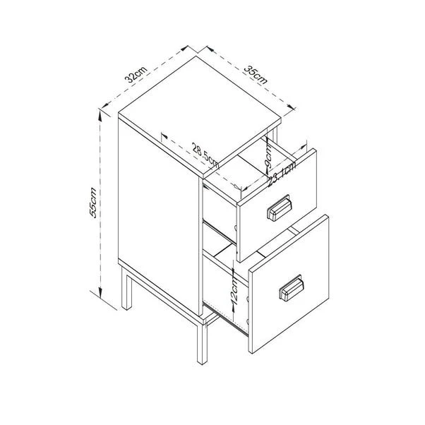 Dunelm Fulton 2 Drawer Slim Bedside Table Dunelm Fulton 2 Drawer Slim Bedside Table -Harmony Furniture Store 30685768 alt09