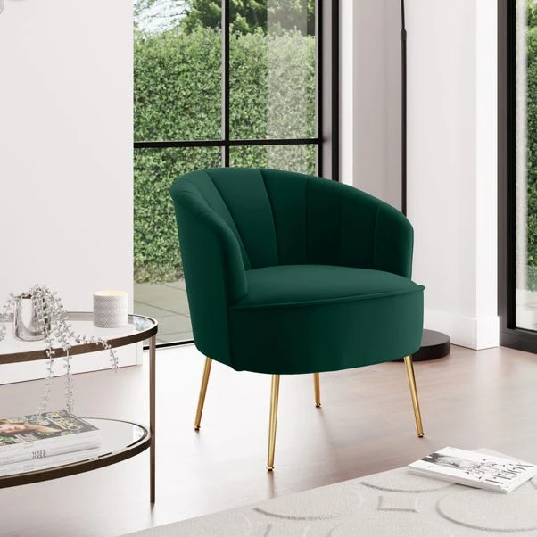 Dunelm Matilda Velvet Shell Accent Chair Dunelm Matilda Velvet Shell Accent Chair -Harmony Furniture Store 30687288