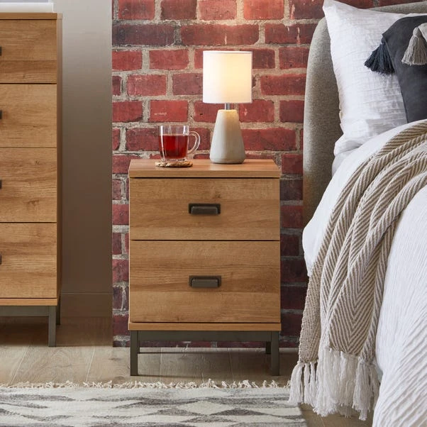 Dunelm Fulton 2 Drawer Bedside Table Dunelm Fulton 2 Drawer Bedside Table -Harmony Furniture Store 30689342