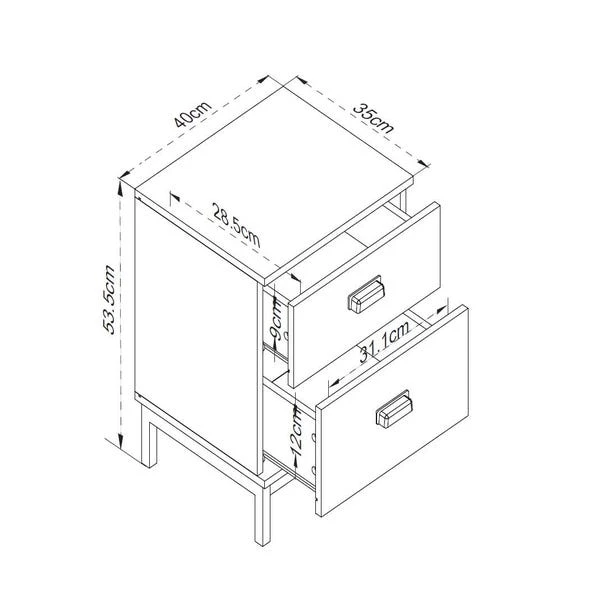 Dunelm Fulton 2 Drawer Bedside Table Dunelm Fulton 2 Drawer Bedside Table -Harmony Furniture Store 30689342 alt09