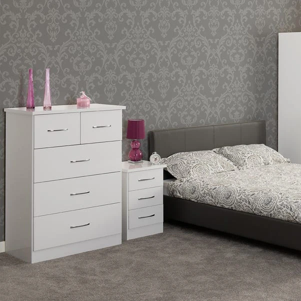 Seconique Nevada 3 Drawer Bedside Table Seconique Nevada 3 Drawer Bedside Table -Harmony Furniture Store 30693617