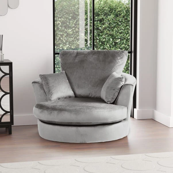 Dunelm Blake Soft Velvet Swivel Chair Dunelm Blake Soft Velvet Swivel Chair -Harmony Furniture Store 30720431