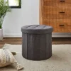Dunelm Round Grey Shoe Storage Ottoman