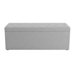Dunelm Oswald Faux Wool Buttoned Ottoman Bench -Harmony Furniture Store 30726579 alt02