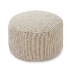 Dunelm Tufted Diamond Natural Pouffe -Harmony Furniture Store 30727030 alt03
