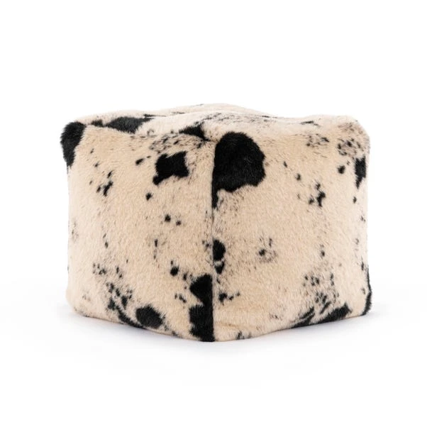 Dunelm Faux Cow Hide Black Pouffe Dunelm Faux Cow Hide Black Pouffe -Harmony Furniture Store 30727051 alt01