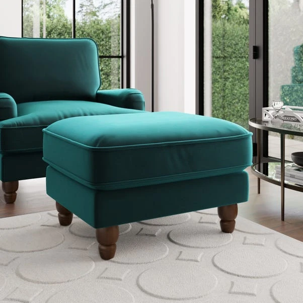 Dunelm Beatrice Matte Velvet Footstool Dunelm Beatrice Matte Velvet Footstool -Harmony Furniture Store 30727307