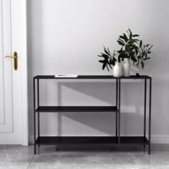 Dunelm Black Console Table Shelving Unit 5 Dunelm Black Console Table Shelving Unit -Harmony Furniture Store 30737073 alt05