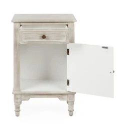 Dunelm Lucille 1 Drawer & 1 Door Bedside Table, White Wash 3 Dunelm Lucille 1 Drawer & 1 Door Bedside Table, White Wash -Harmony Furniture Store 30748018 alt03