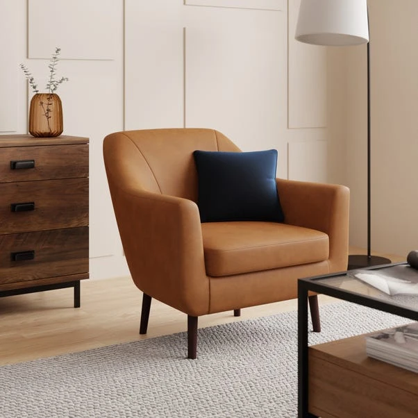 Dunelm Eddie Faux Leather Tub Armchair Dunelm Eddie Faux Leather Tub Armchair -Harmony Furniture Store 30752137