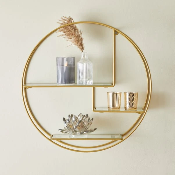 Dunelm Curves Gold Circle Shelf Dunelm Curves Gold Circle Shelf -Harmony Furniture Store 30754141