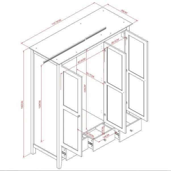 Dunelm Lynton Triple Wardrobe Dunelm Lynton Triple Wardrobe -Harmony Furniture Store 30764285 alt09
