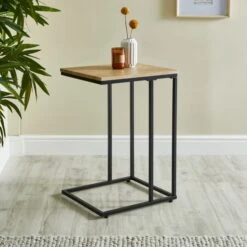 Dunelm Charlie Oak Effect C-Shaped Side Table 2 Dunelm Charlie Oak Effect C-Shaped Side Table -Harmony Furniture Store 30765711 alt02