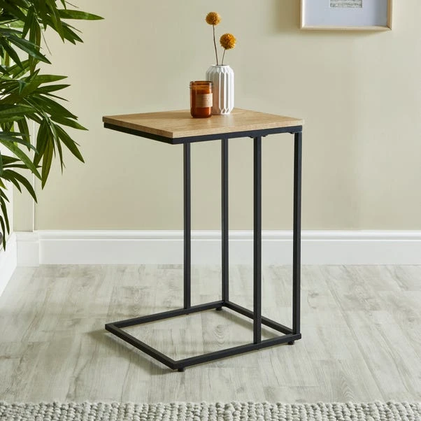 Dunelm Charlie Oak Effect C-Shaped Side Table Dunelm Charlie Oak Effect C-Shaped Side Table -Harmony Furniture Store 30765711 alt02