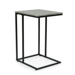 Dunelm Charlie Concrete Effect C-Shaped Side Table -Harmony Furniture Store 30765713 alt03