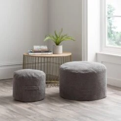 Dunelm Kid's Jenson Charcoal Waffle Pouffe 4 Dunelm Kid's Jenson Charcoal Waffle Pouffe -Harmony Furniture Store 30766419 alt05