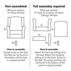 Dunelm Oswald Check Wingback Armchair -Harmony Furniture Store 30766644 alt02