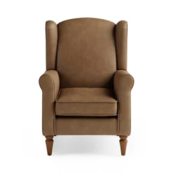 Dunelm Oswald Mocha Distressed Faux Leather Armchair -Harmony Furniture Store 30766646 alt02