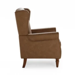 Dunelm Oswald Mocha Distressed Faux Leather Armchair -Harmony Furniture Store 30766646 alt03