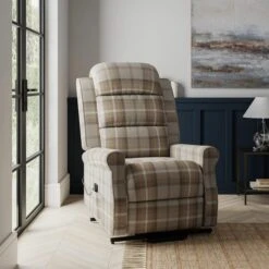 Dunelm Edith Check Rise And Recline Chair