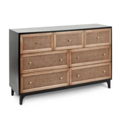 Dunelm Franco 7 Drawer Chest, Black -Harmony Furniture Store 30768079 alt02