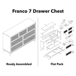 Dunelm Franco 7 Drawer Chest, Black -Harmony Furniture Store 30768079 alt09
