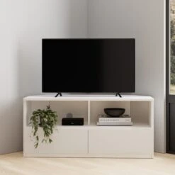 Dunelm Larson Corner TV Unit White