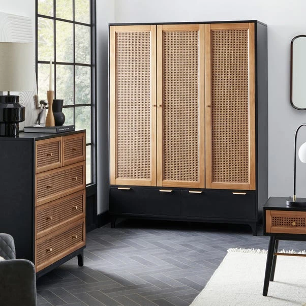 Dunelm Franco Triple Wardrobe, Black Dunelm Franco Triple Wardrobe, Black -Harmony Furniture Store 30768521